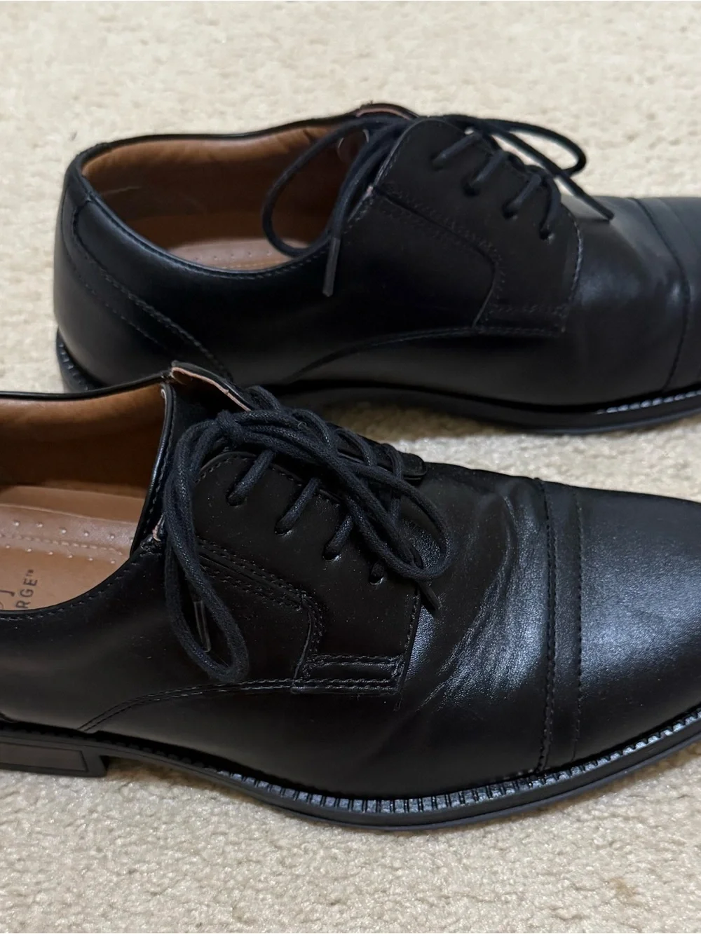George Black Cap-Toe Derby Dress Shoes
